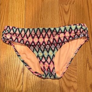Victoria's Secret Peach Swim Bottoms with Bright Multicolor Trim